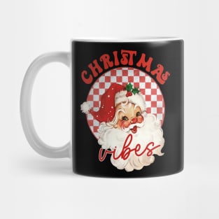 Vintage Christmas Vibes with Retro Groovy Red Santa Claus Mug